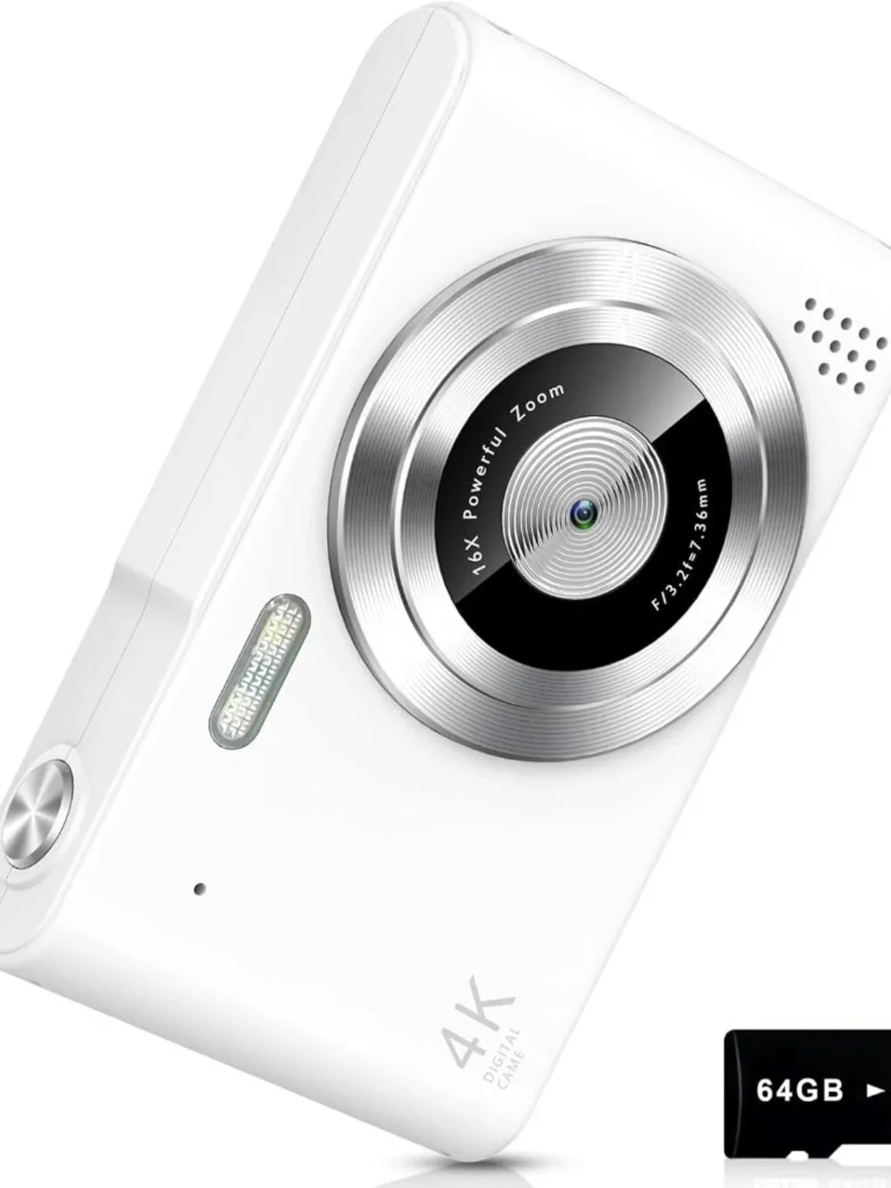 4K Digital Camera, 48MP Vlogging Camera for YouTube with Autofocus, 16X Digital